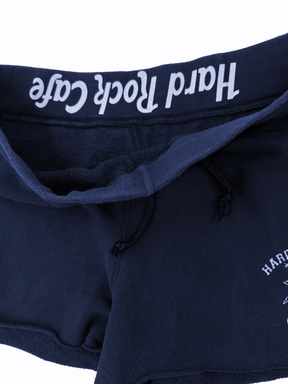 Hard Rock Cafe Navy "Rock Star" Vintage Athletic Bootie Sweat Shorts Size Medium - Picture 10 of 13